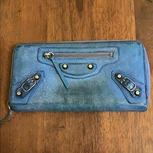 Continental wallet by Balenciaga in blue